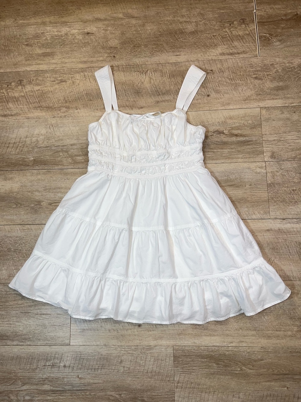 Aritzia Sunday Best White Martine Tiered Cotton Poplin Dress Size Large - Picture 5 of 10